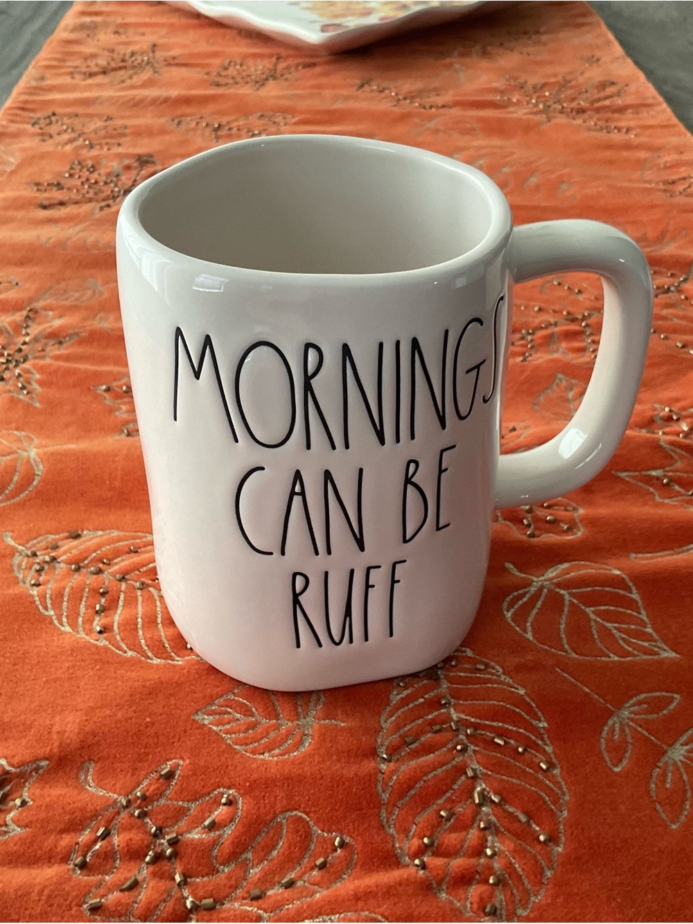 Magenta by Rae Dunn “Mornings Can Be Ruff'” Stoneware Mug 5” High